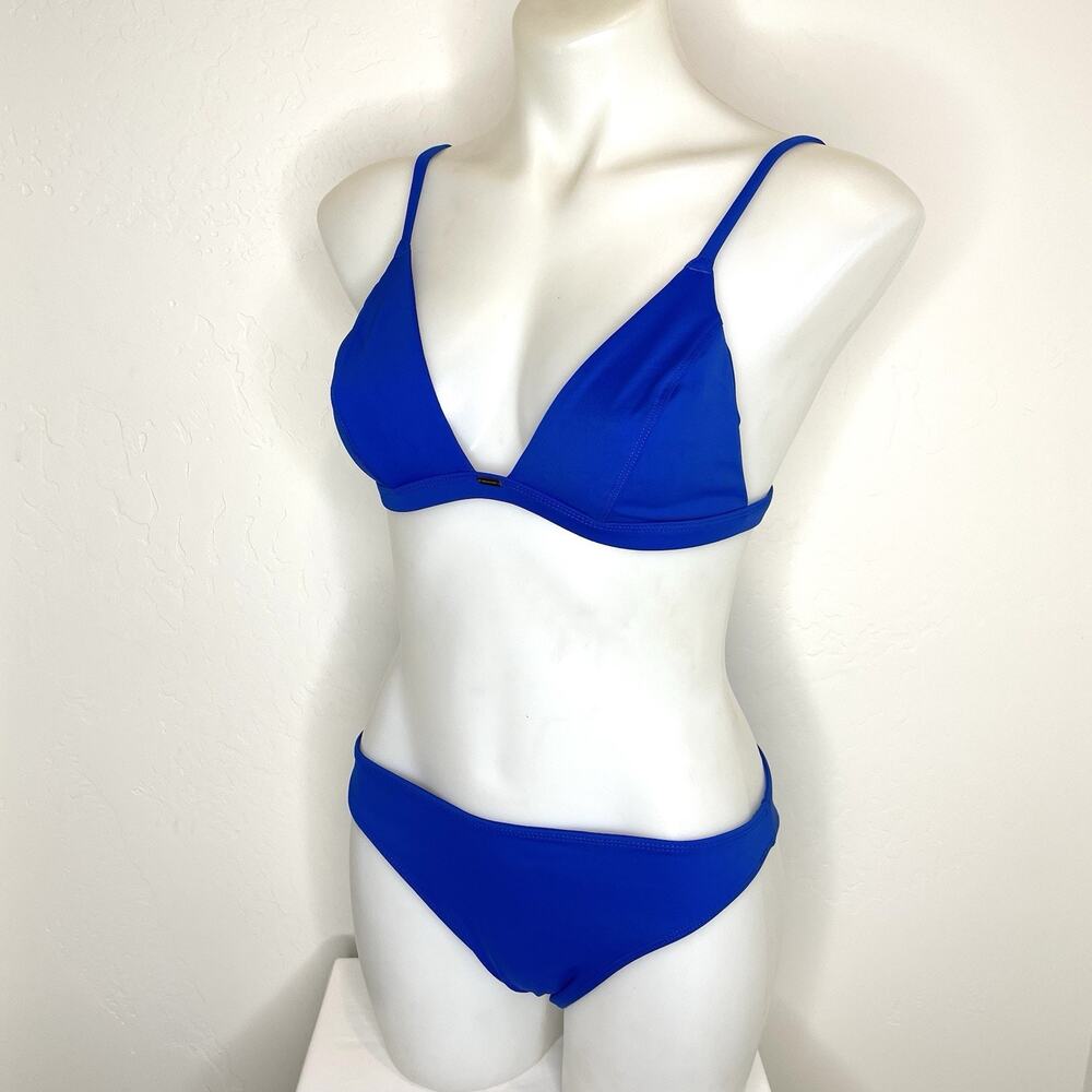 Gooseberry Seaside So Chic Bikini Swimsuit Set Womens Large Royal Blue 2 Piece